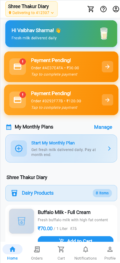 Customer App - Find Vendors